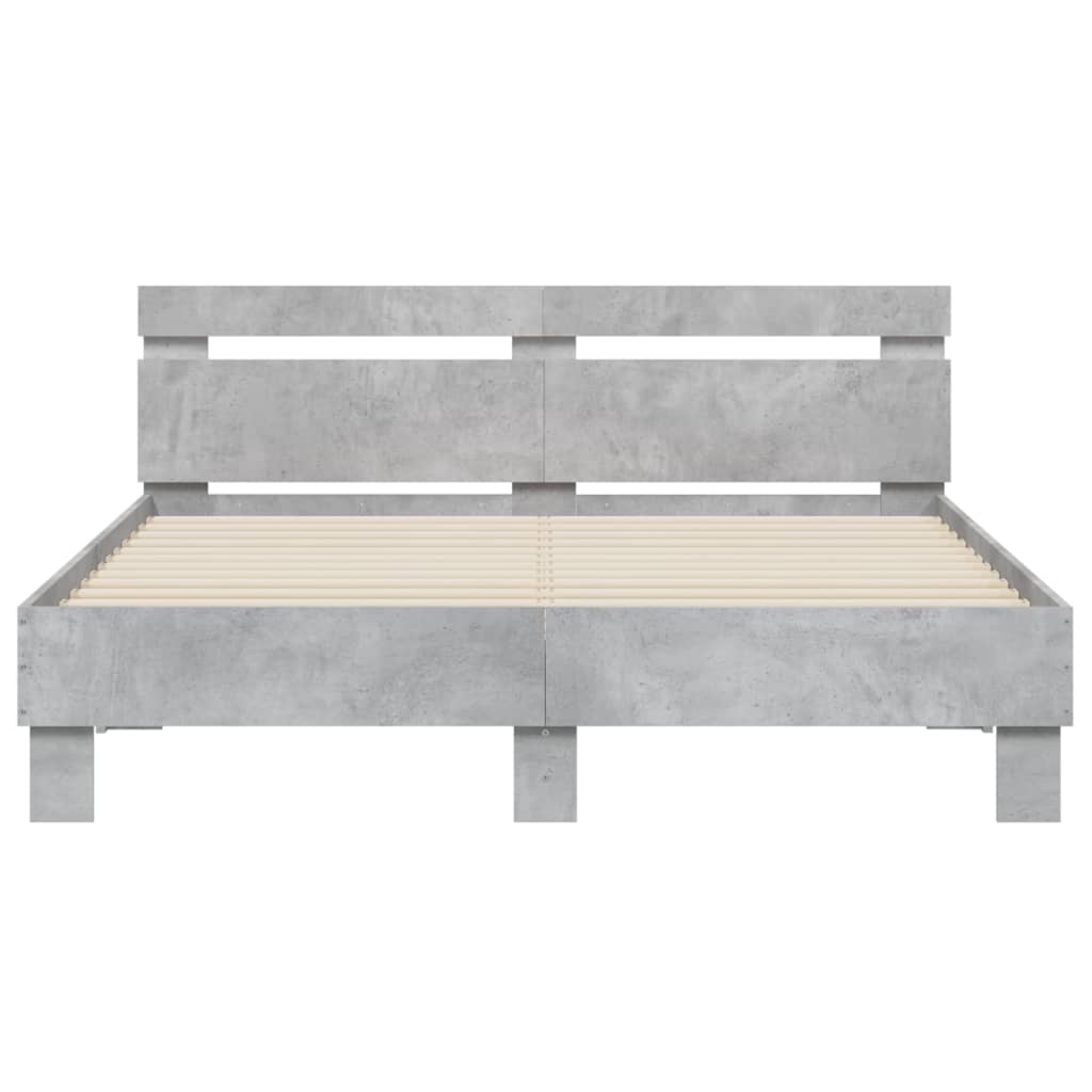 vidaXL Giroletto Testiera Grigio Cemento 140x190 cm Legno Multistrato