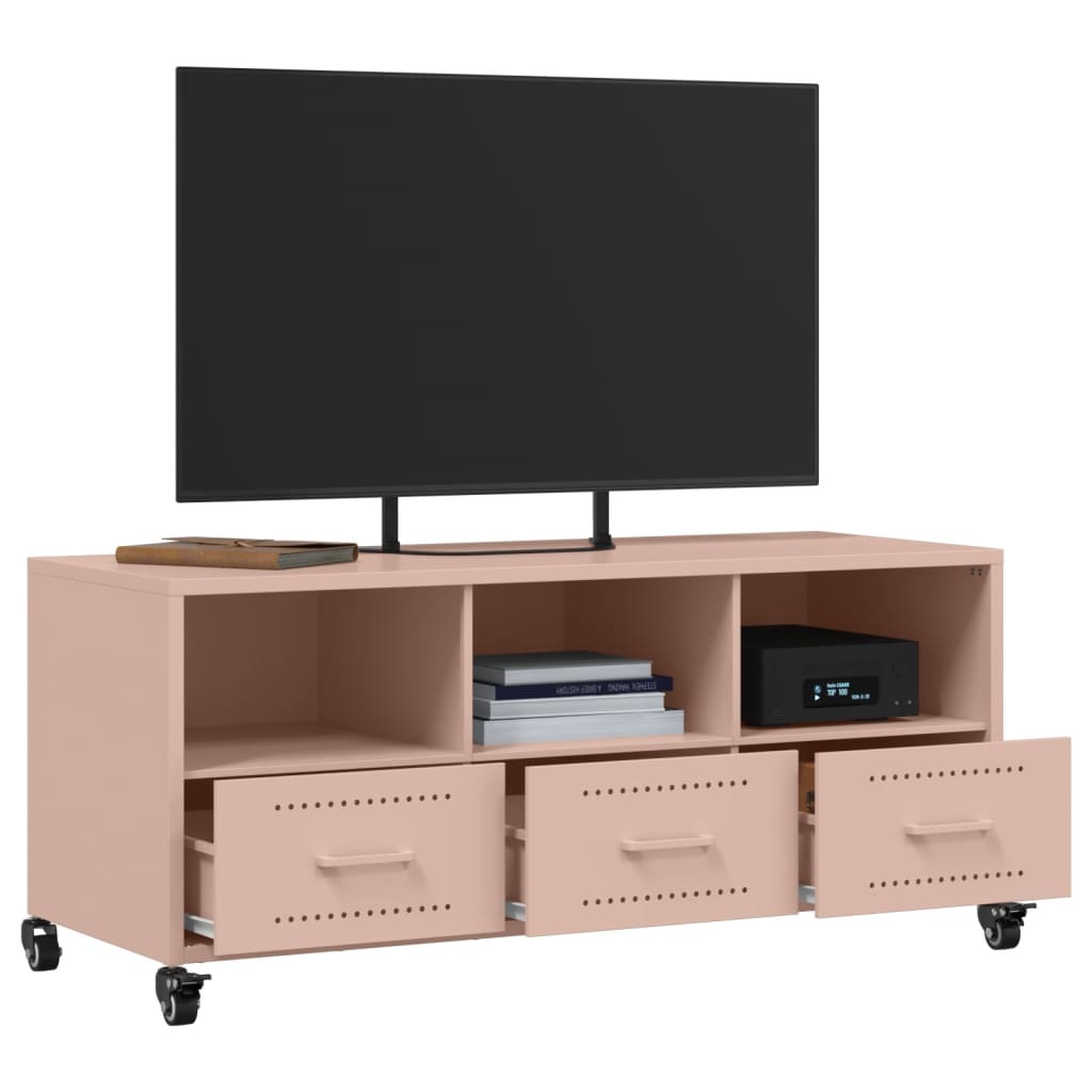 vidaXL Mobile TV Rosa 100,5x39x43,5 cm in Acciaio