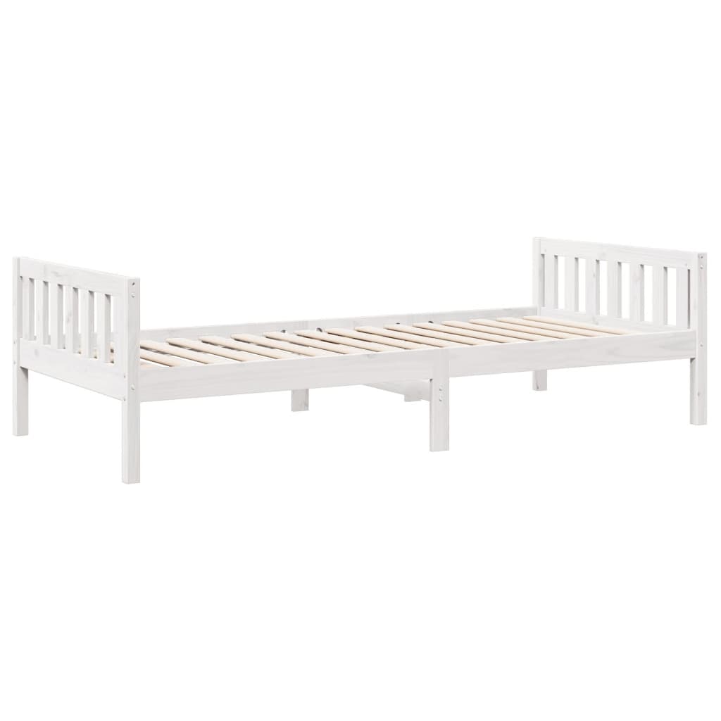 vidaXL Letto per Bambini senza Materasso Bianco 75x190cm Massello Pino