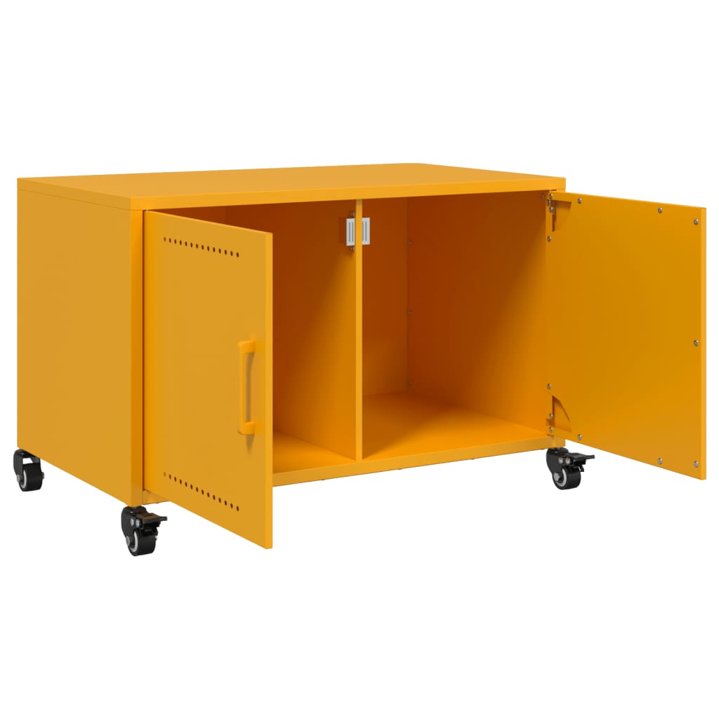 vidaXL Mobile TV Giallo Senape 68x39x43,5 cm in Acciaio