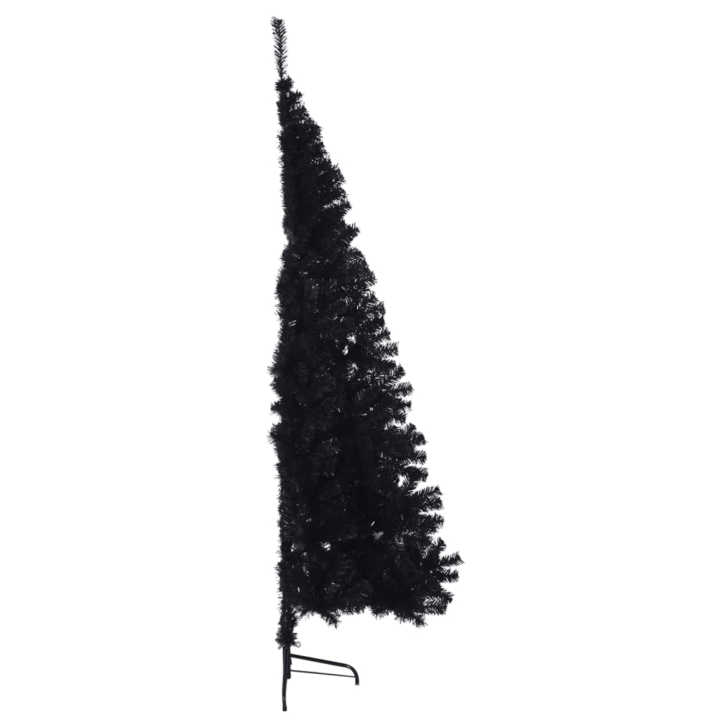 vidaXL Albero di Natale Artificiale a Metà con Base Nero 240 cm PVC