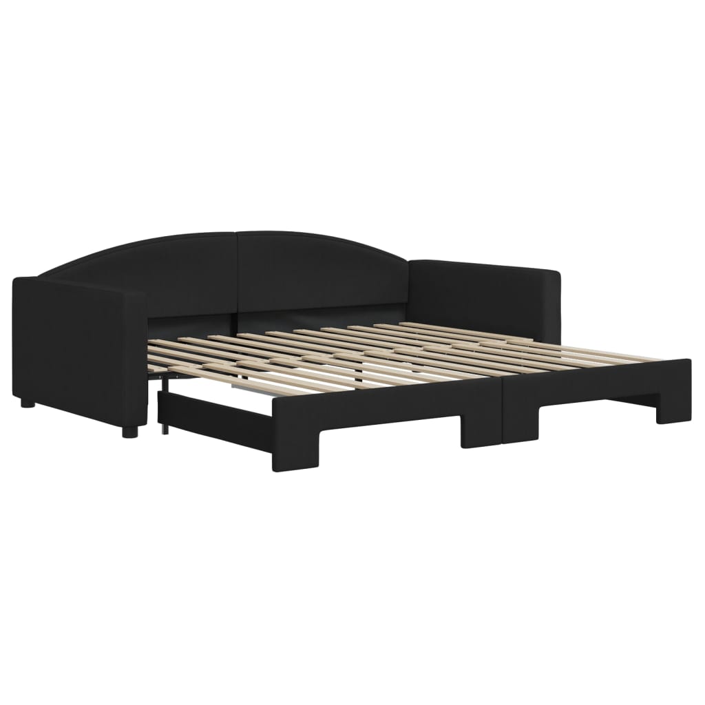 vidaXL Divano Letto con Letto Estraibile Nero 100x200 cm in Tessuto