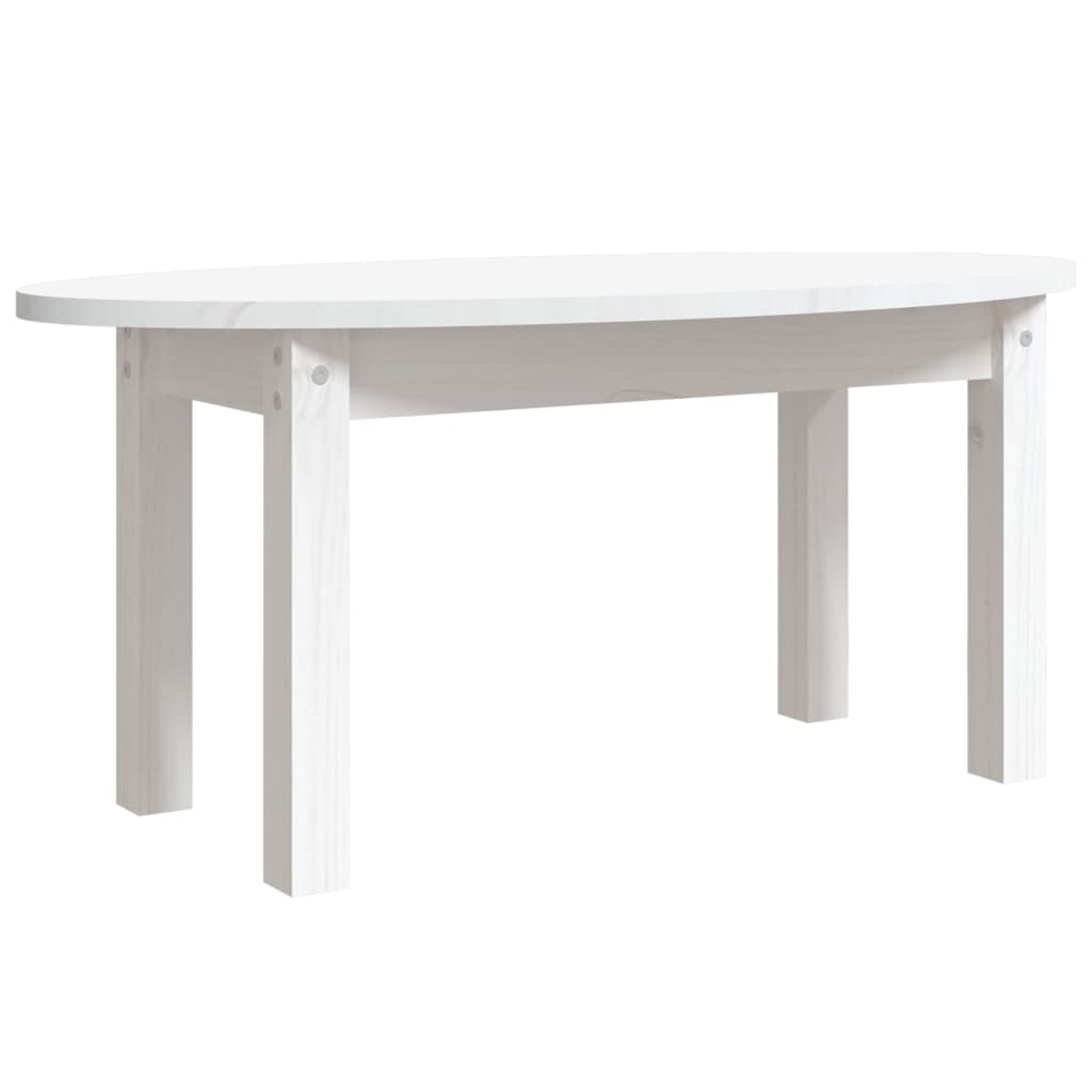 vidaXL Tavolino da Salotto Bianco 80x40x35 cm Legno Massello di Pino