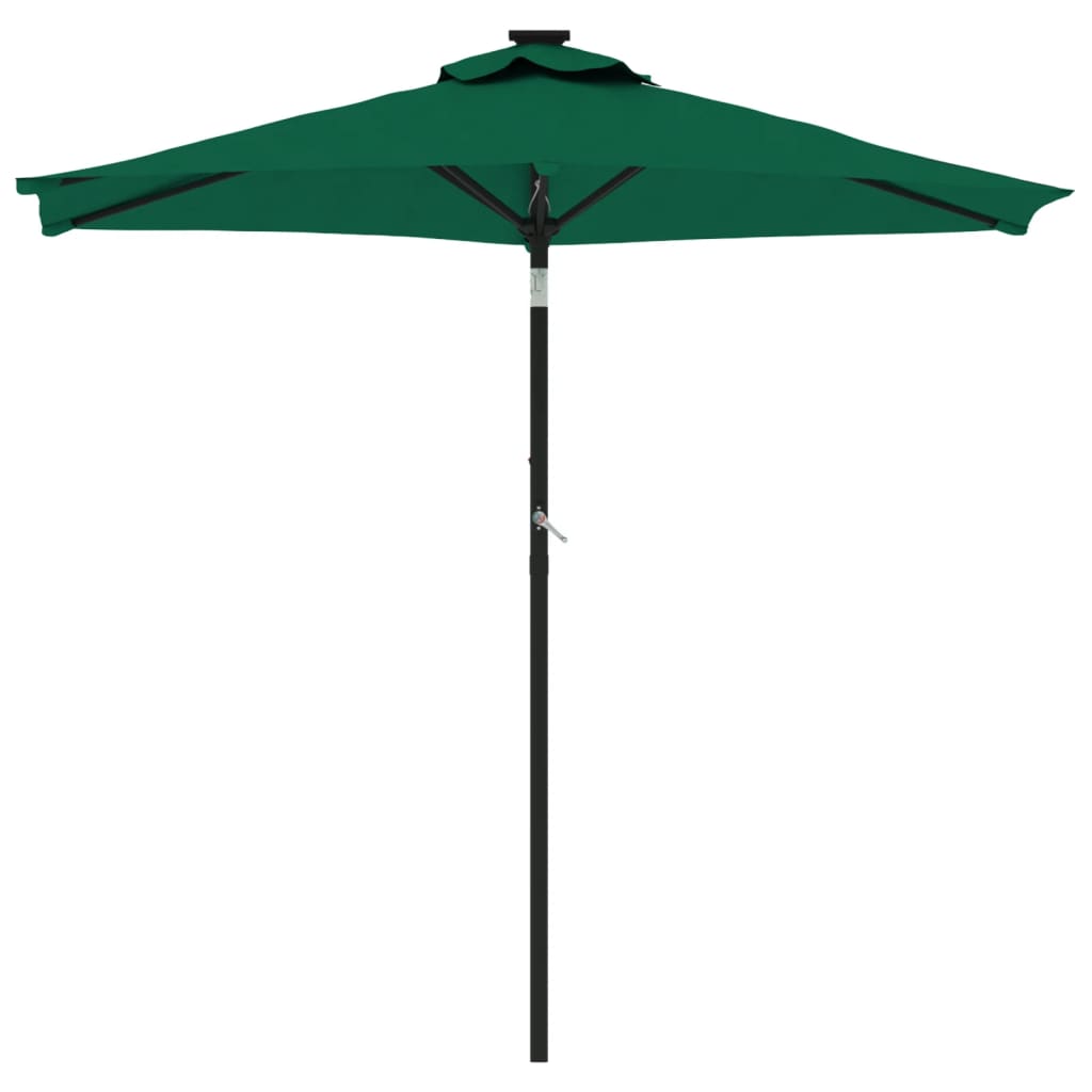 vidaXL Ombrellone Giardino con Palo in Acciaio Verde 225x225x212 cm