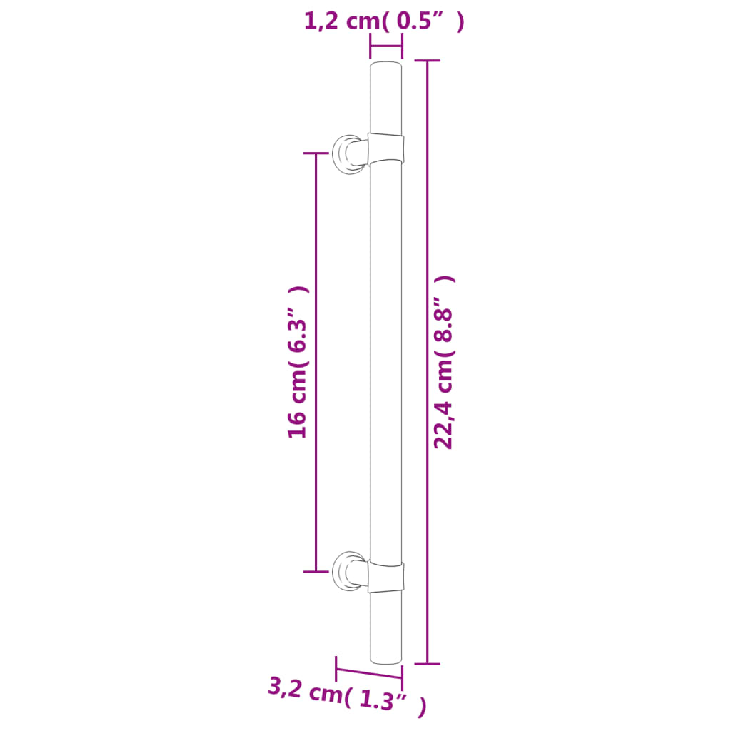 vidaXL Maniglie per Mobili 20 pz Nere 160 mm in Acciaio Inox