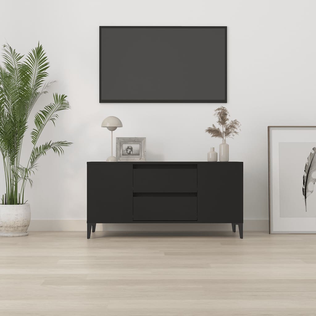 vidaXL Mobile Porta TV Nero 102x44,5x50 cm in Legno Multistrato