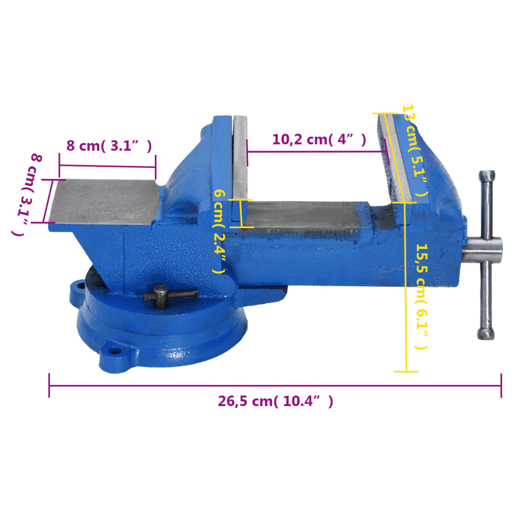 vidaXL Morsa da Banco Blu 125 mm in Ghisa