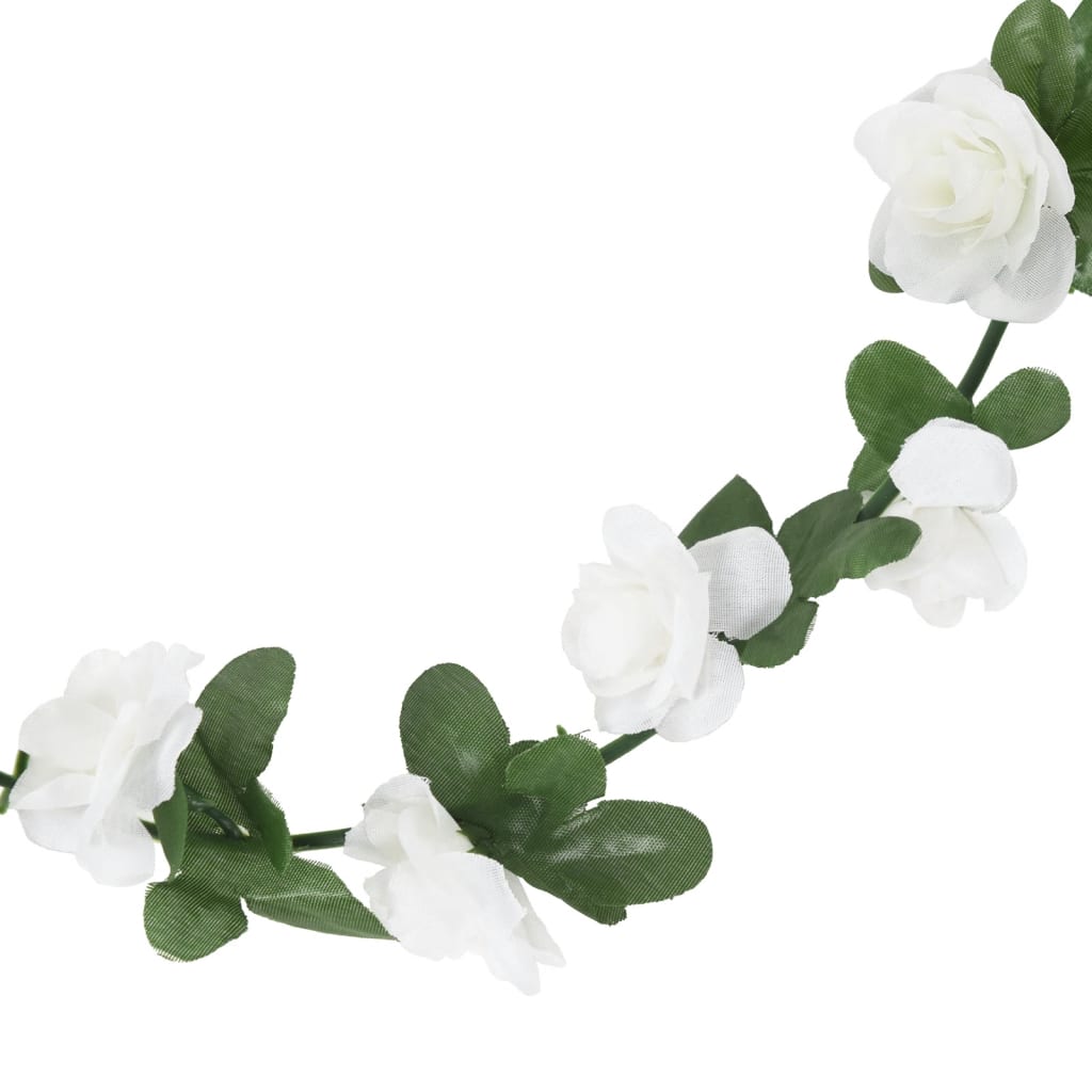 vidaXL Ghirlande Fiori Artificiali Natale 6 pz Bianco 240 cm