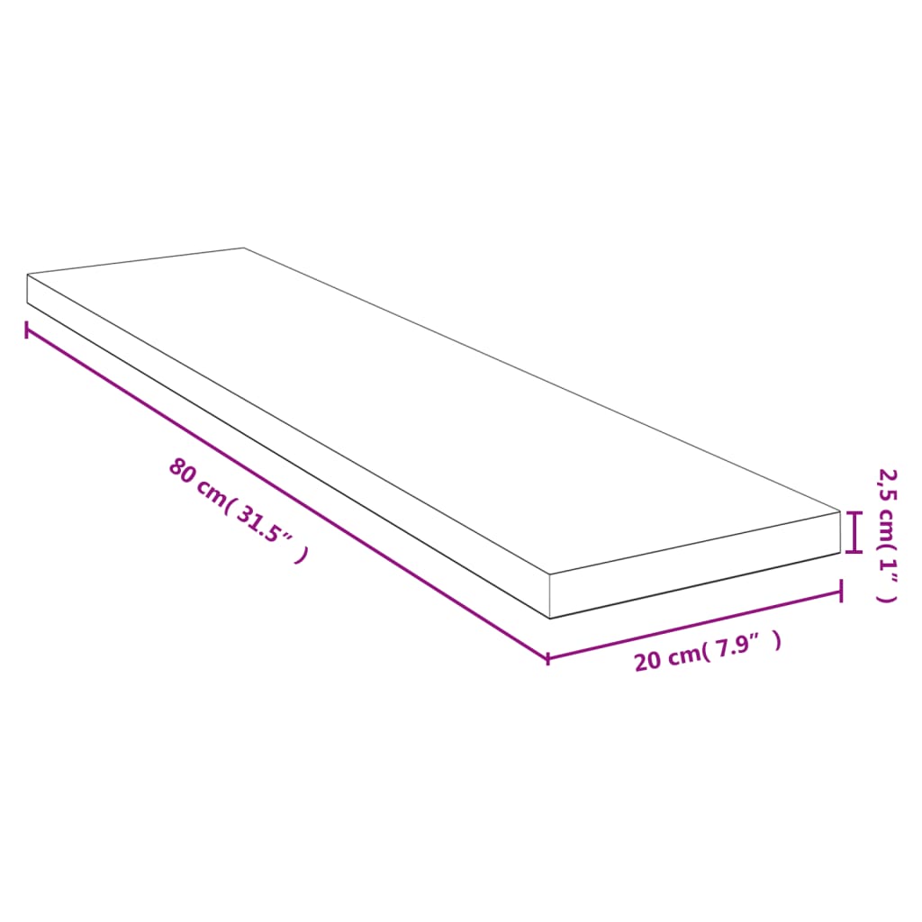 vidaXL Scaffale a Parete 80x20x2,5 cm in Bambù