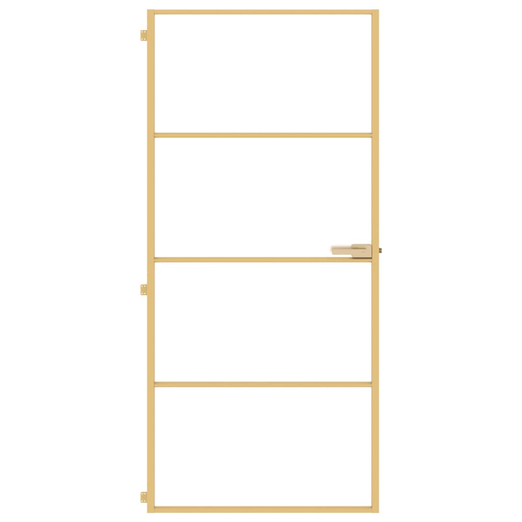 vidaXL Porta Interni Sottile Oro 93x201,5cm Vetro Temperato Alluminio