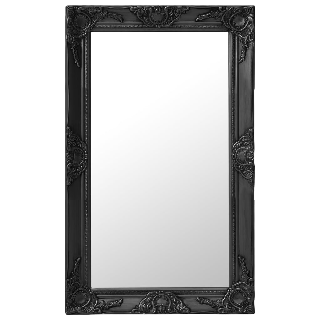 vidaXL Specchio da Parete Stile Barocco 50x80 cm Nero