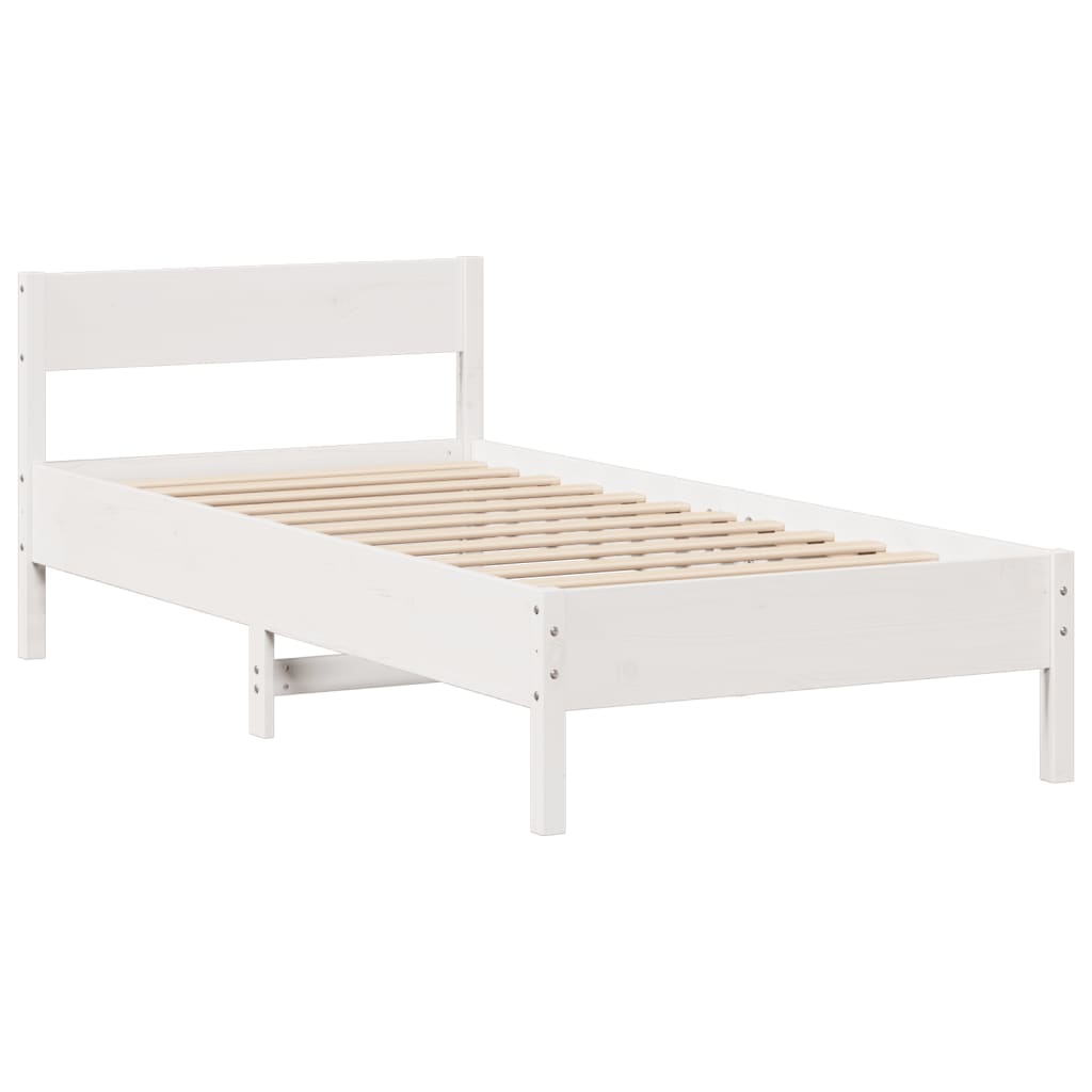 vidaXL Letto Libreria senza Materasso Bianco 100x200 cm Legno di Pino