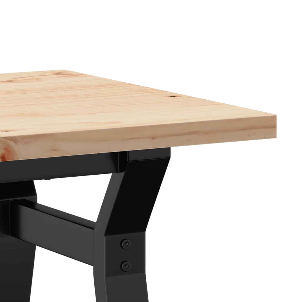 vidaXL Tavolino Salotto Telaio a Y 80x50x40,5 cm Legno Pino e Acciaio