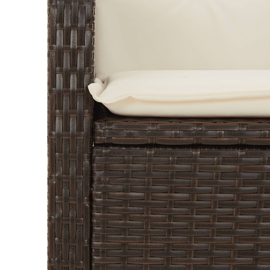 vidaXL Set da Pranzo da Giardino 5pz con Cuscini in Polyrattan Marrone