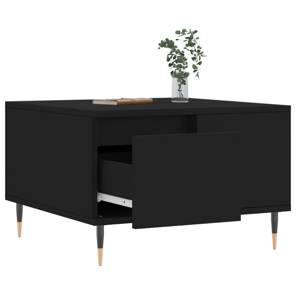 vidaXL Tavolino da Salotto Nero 55x55x36,5 cm in Legno Multistrato