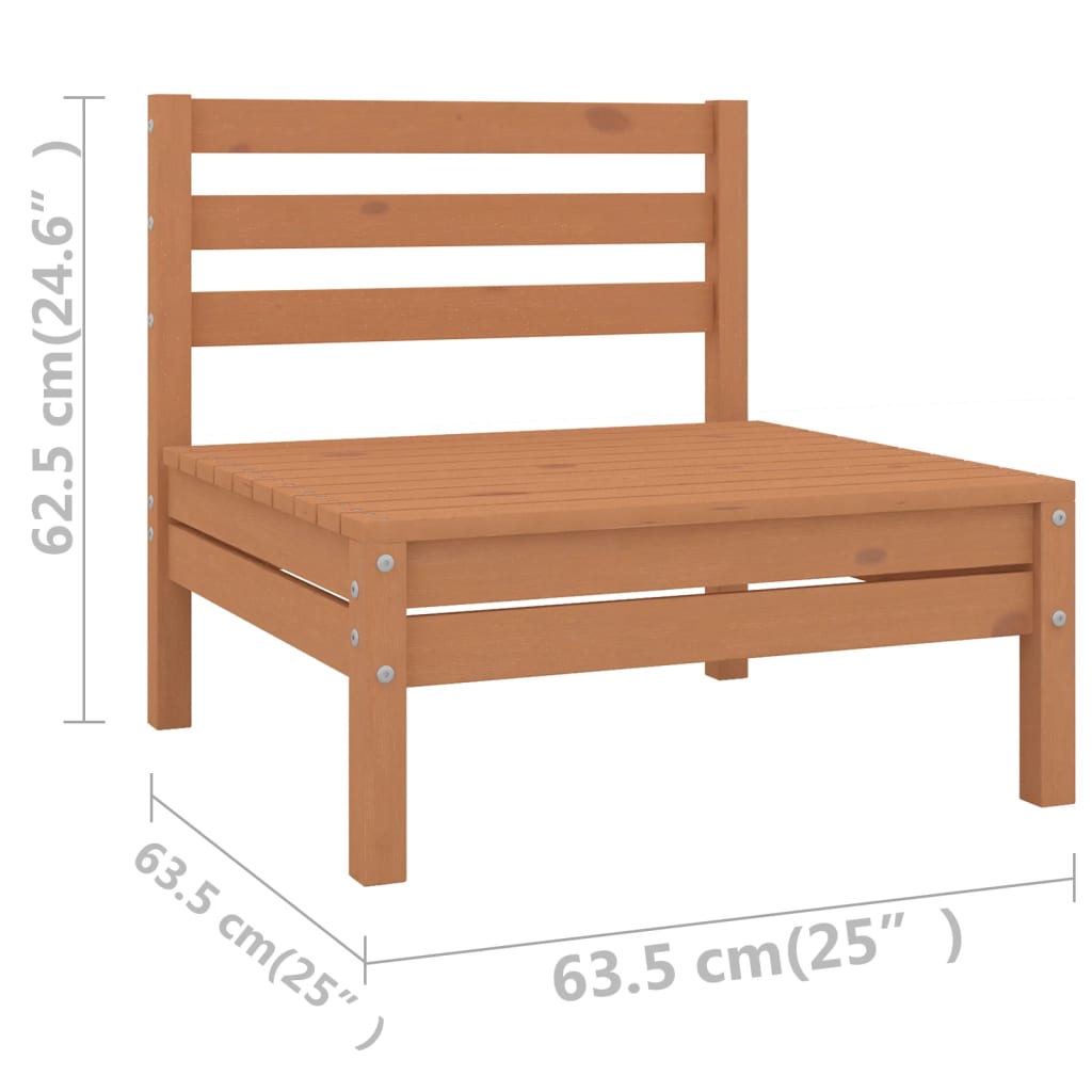 vidaXL Set Salotto da Giardino 13 pz in Legno Massello di Pino ambra