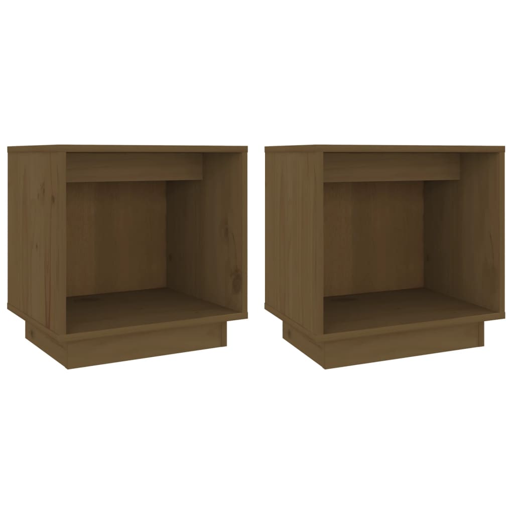 vidaXL Comodini 2 pz Ambra 40x30x40 cm in Legno Massello di Pino