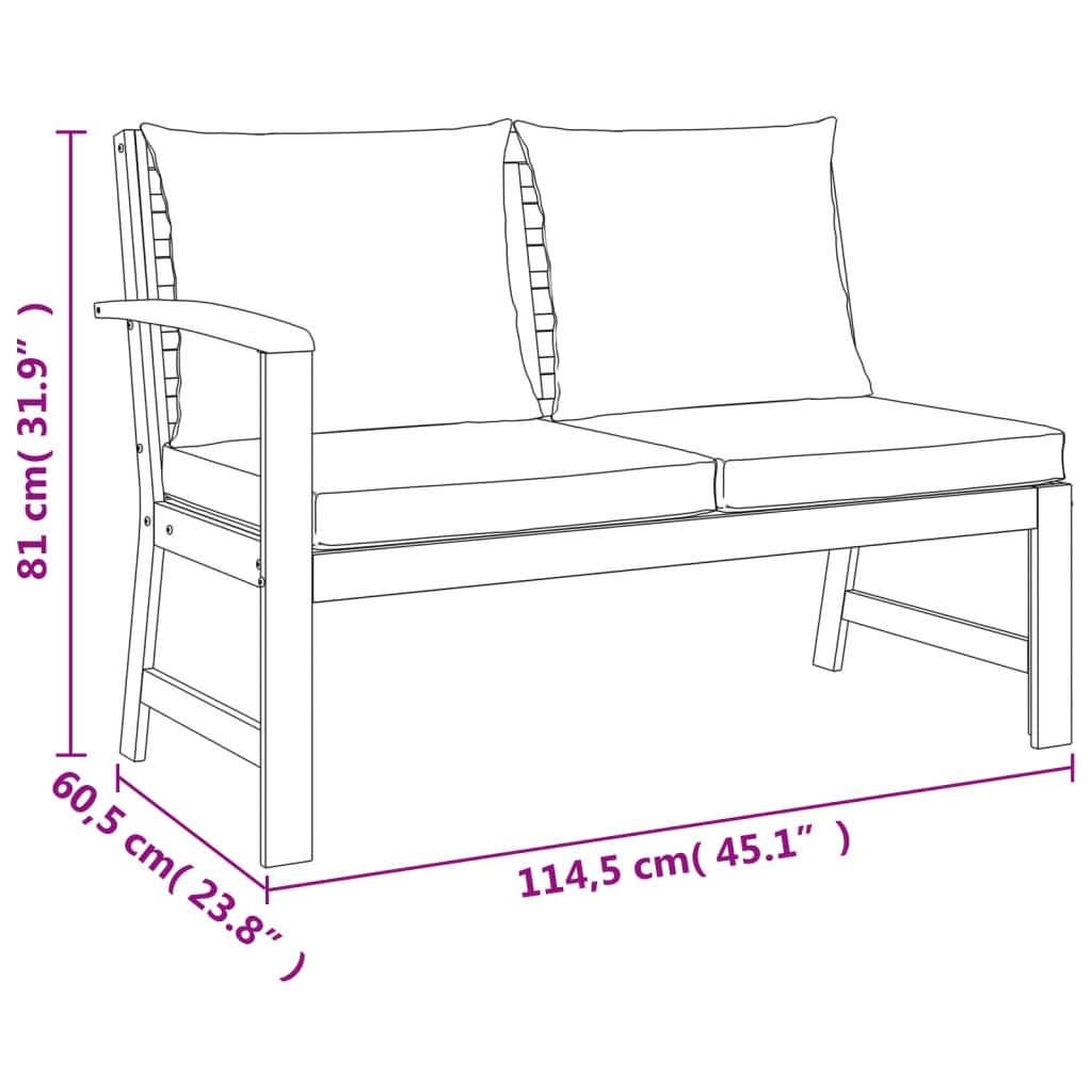 vidaXL Set da Pranzo Giardino 11 pz con Cuscini Legno Massello Acacia