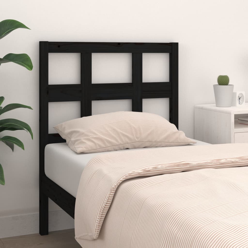 vidaXL Testiera per Letto Nera 105,5x4x100cm in Legno Massello di Pino