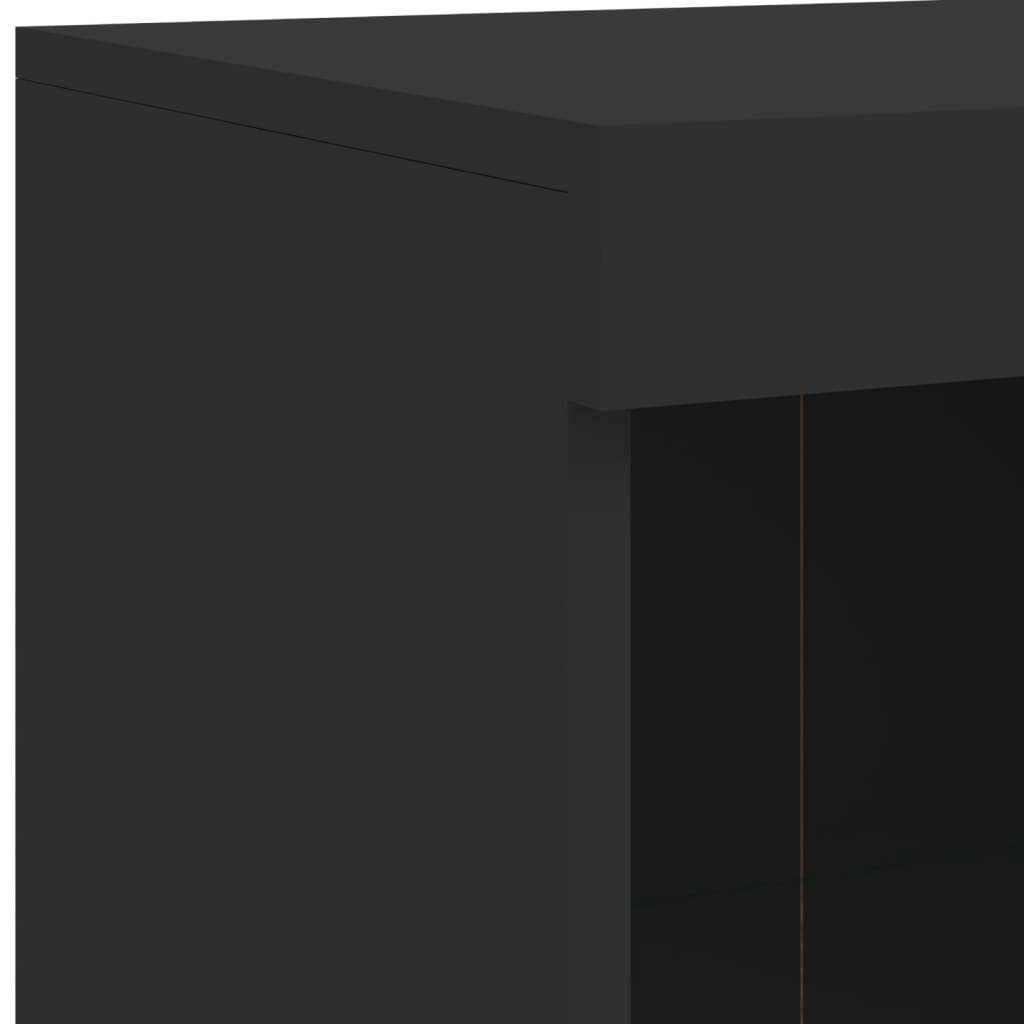 vidaXL Credenza con Luci LED Nera 81x37x100 cm