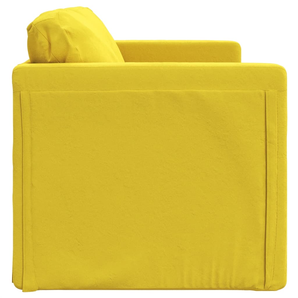 vidaXL Divano Letto da Terra 2 in 1 Giallo Scuro 122x204x55 cm Velluto