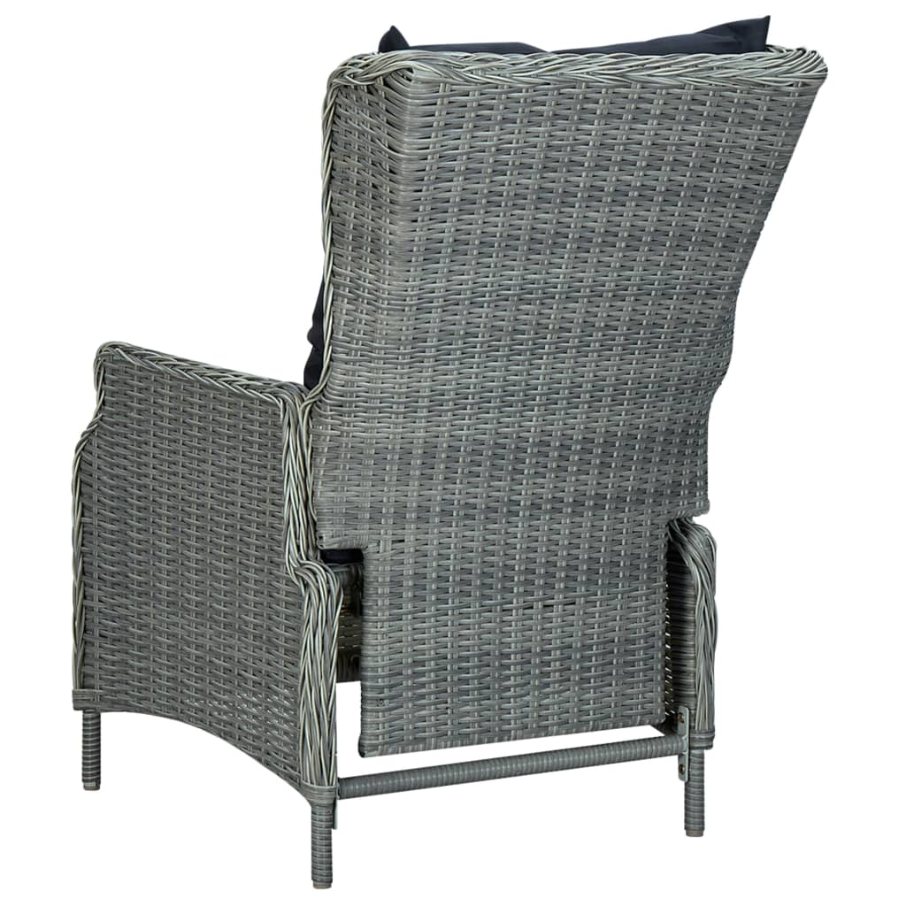 vidaXL Set Pranzo da Giardino 9pz con Cuscini Polyrattan Grigio Chiaro