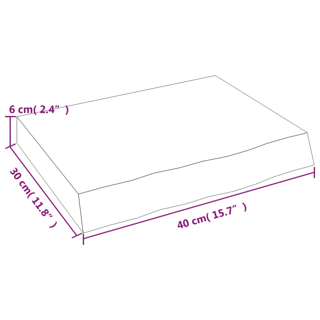 vidaXL Ripiano a Parete 40x30x(2-6) cm Massello Rovere Non Trattato