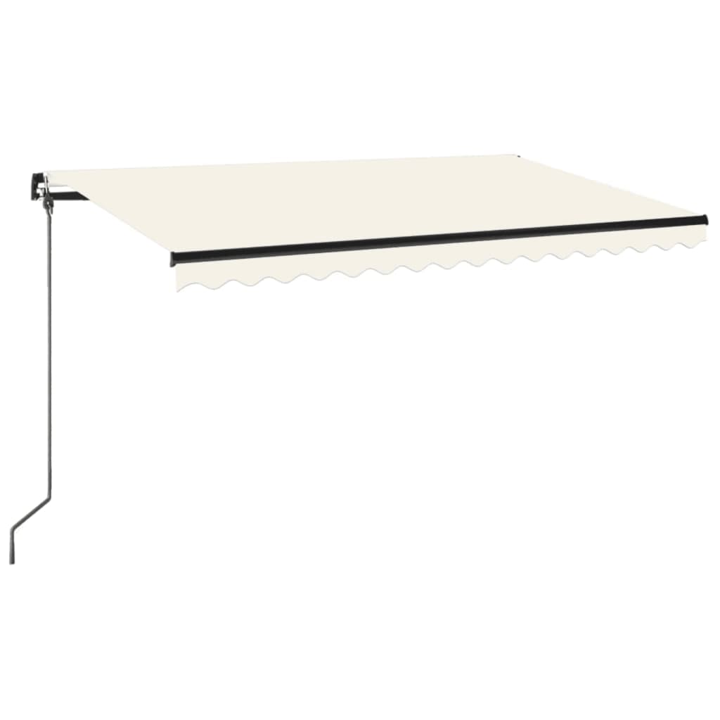 vidaXL Tenda da Sole Retrattile Manuale con LED 400x350 cm Crema