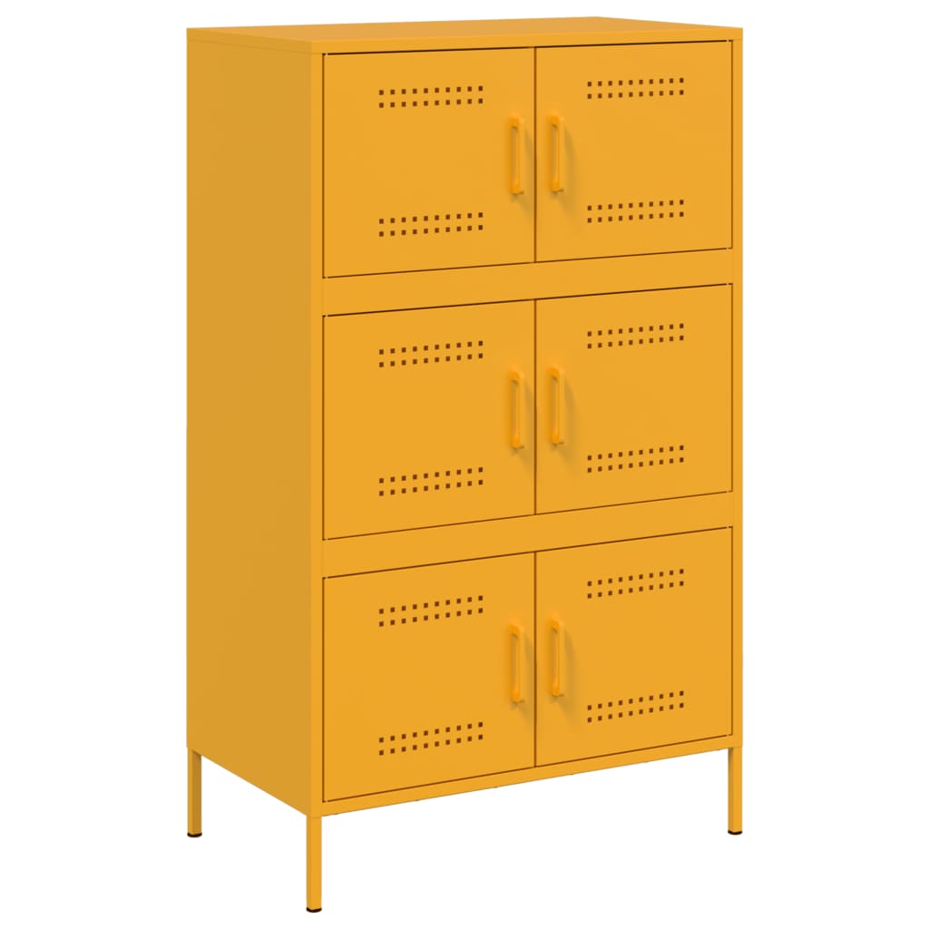 vidaXL Credenza Giallo Senape 68x39x113 cm in Acciaio