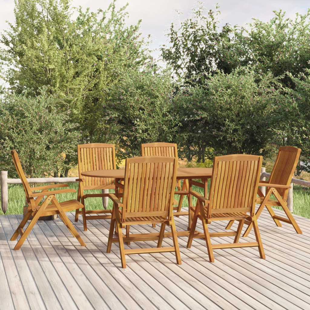 vidaXL Set da Pranzo da Giardino 7 pz in Legno Massello di Teak