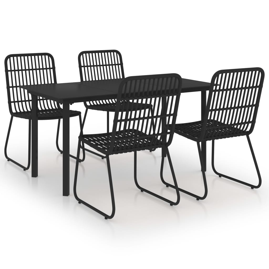 vidaXL Set da Pranzo da Giardino 5 pz in Polyrattan e Vetro