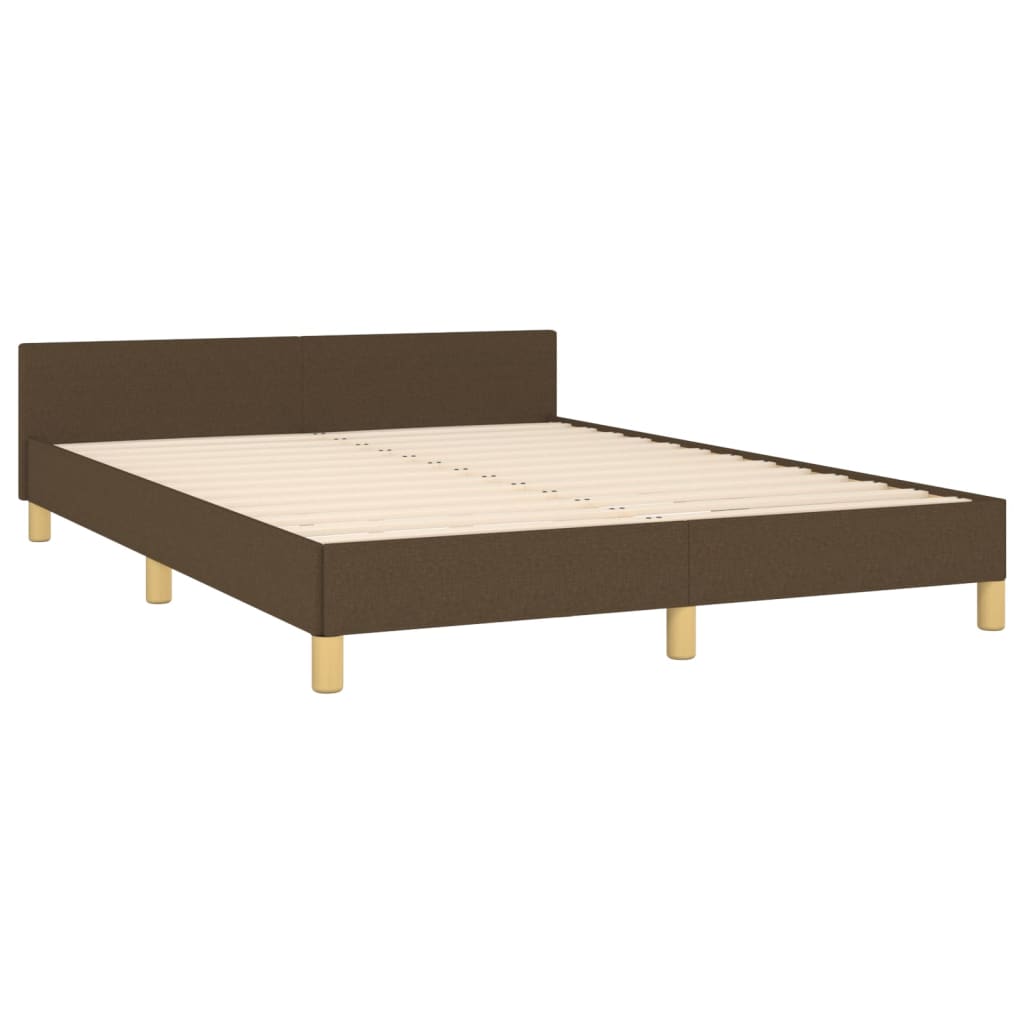 vidaXL Giroletto senza Materasso Marrone Scuro 140x190 cm Tessuto