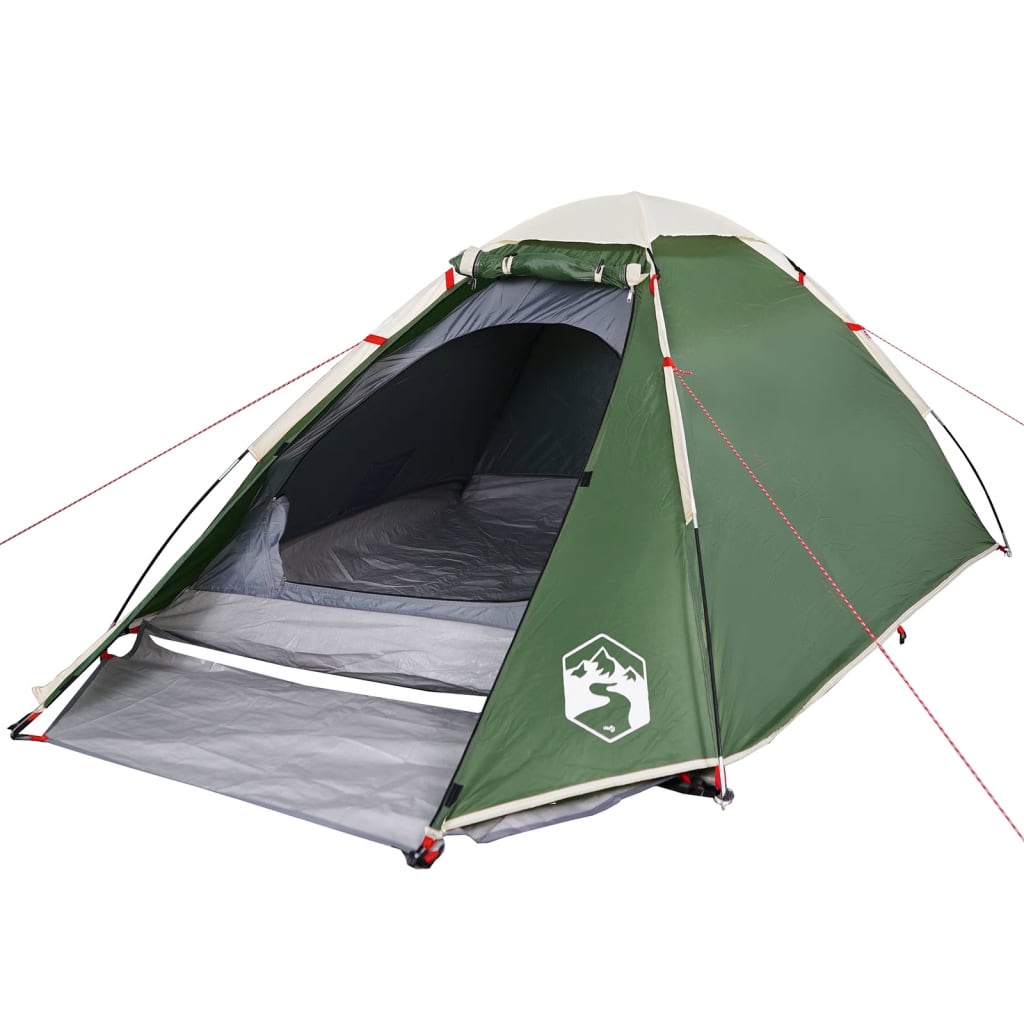 vidaXL Tenda da Campeggio a Cupola per 2 Persone Verde Impermeabile