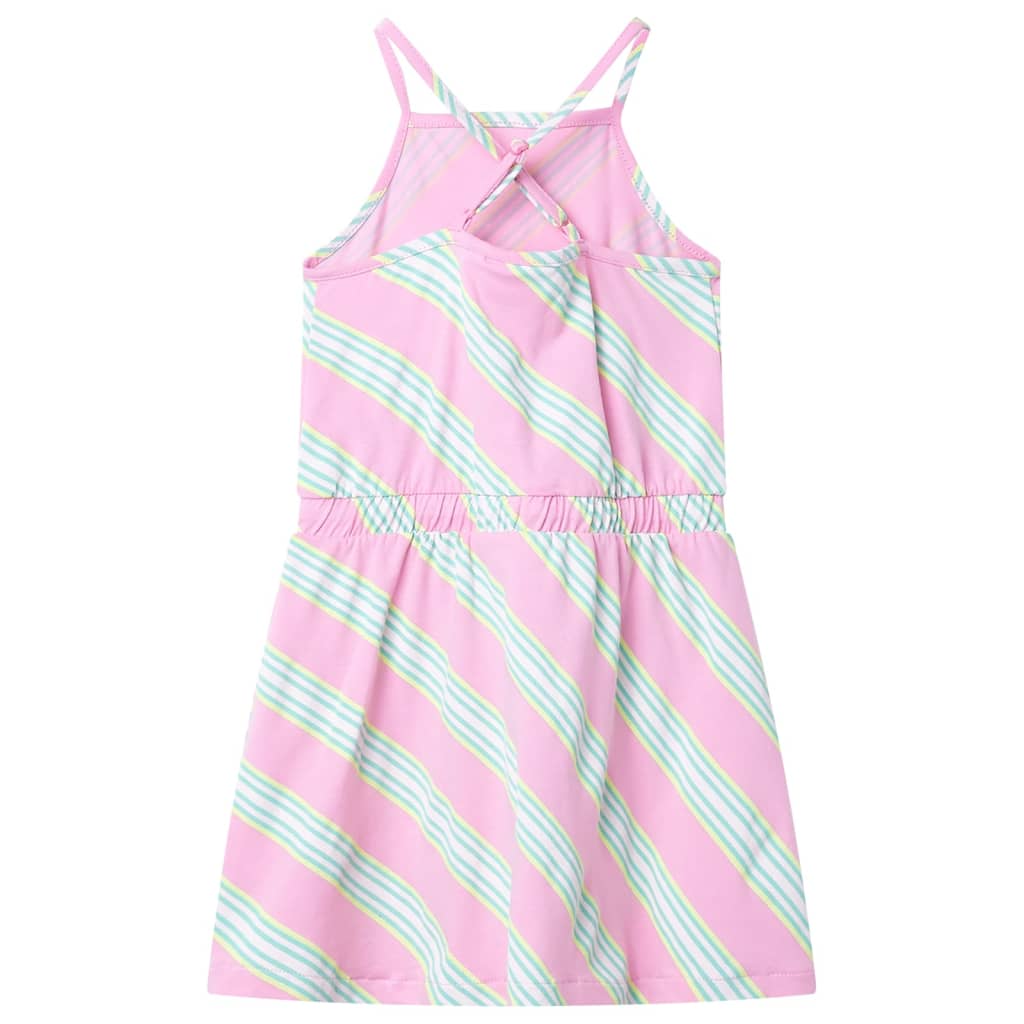 Abito da Bambina con Coulisse Senza Maniche Rosa 128