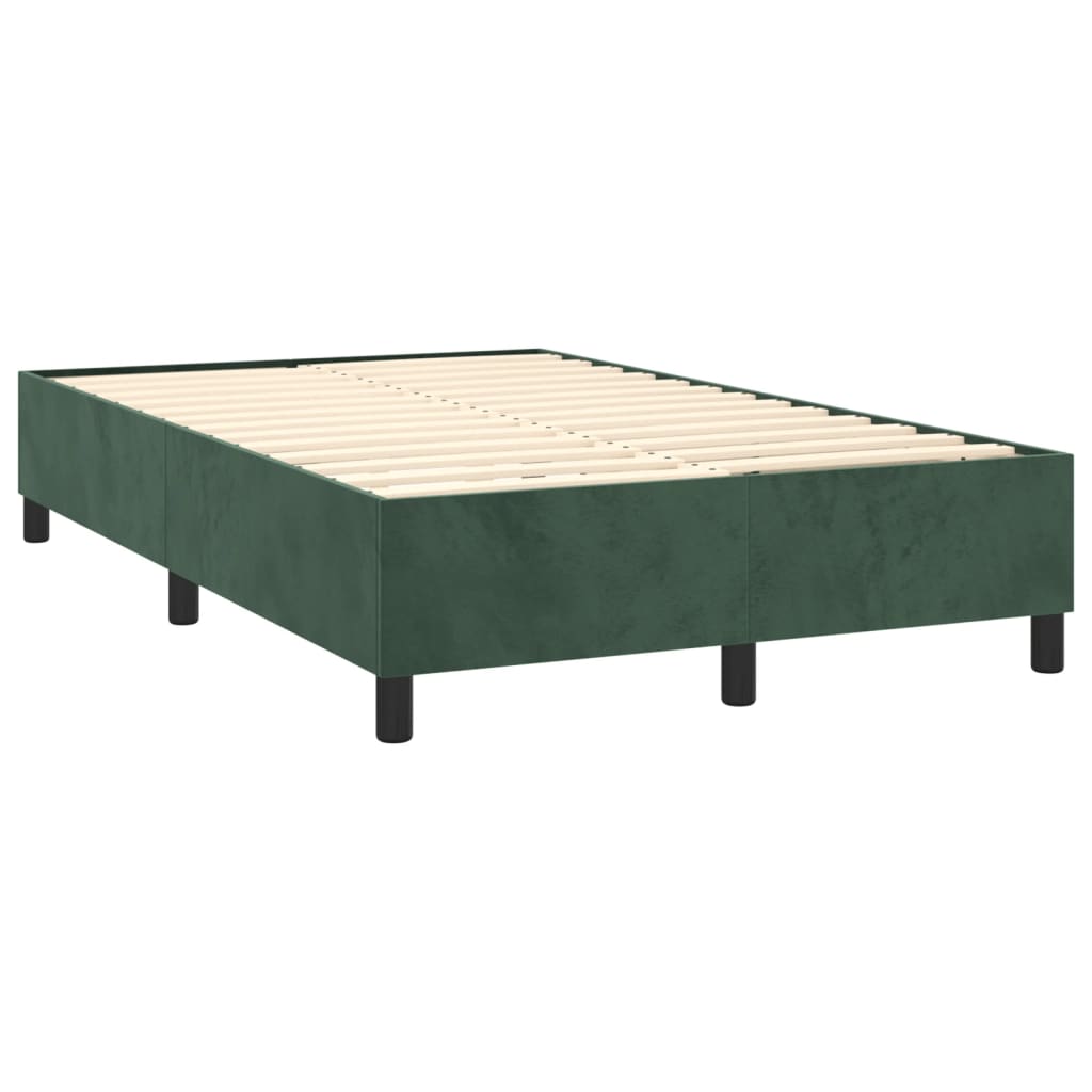 vidaXL Giroletto a Molle con Materasso Verde Scuro 140x190 cm Velluto