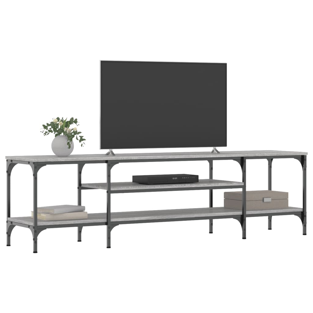 vidaXL Mobile TV Grigio Sonoma 161x35x45 cm Legno Multistrato e Ferro