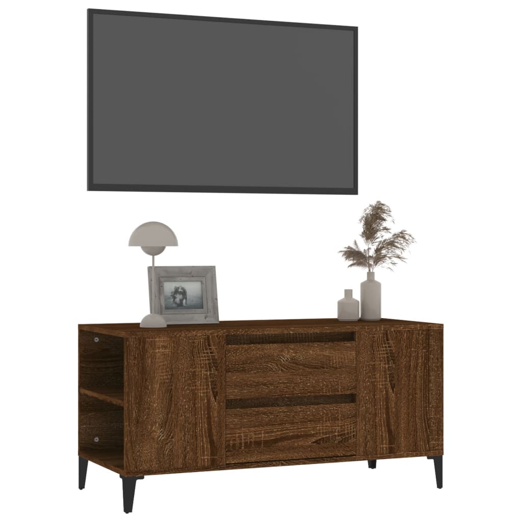 vidaXL Mobile Porta TV Rovere Marrone 102x44,5x50 cm Legno Multistrato