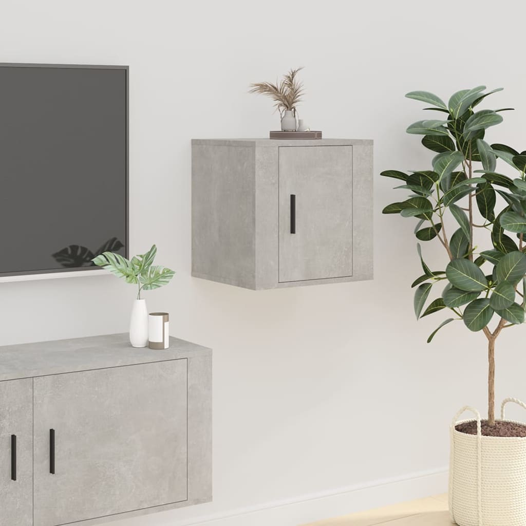 vidaXL Mobili Porta TV a Parete 2 pz Grigio Cemento 40x34,5x40 cm