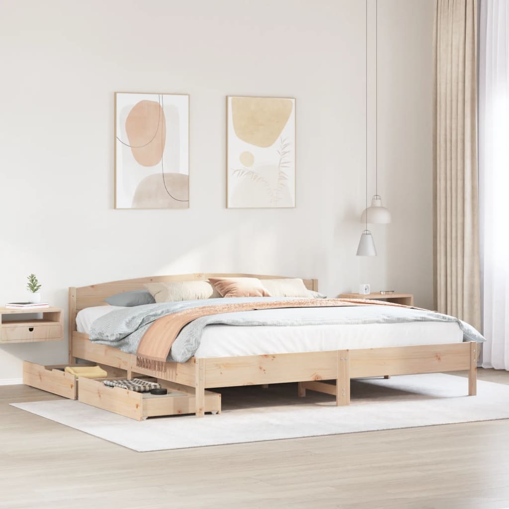 vidaXL Letto senza Materasso 200x200 cm in Legno Massello di Pino