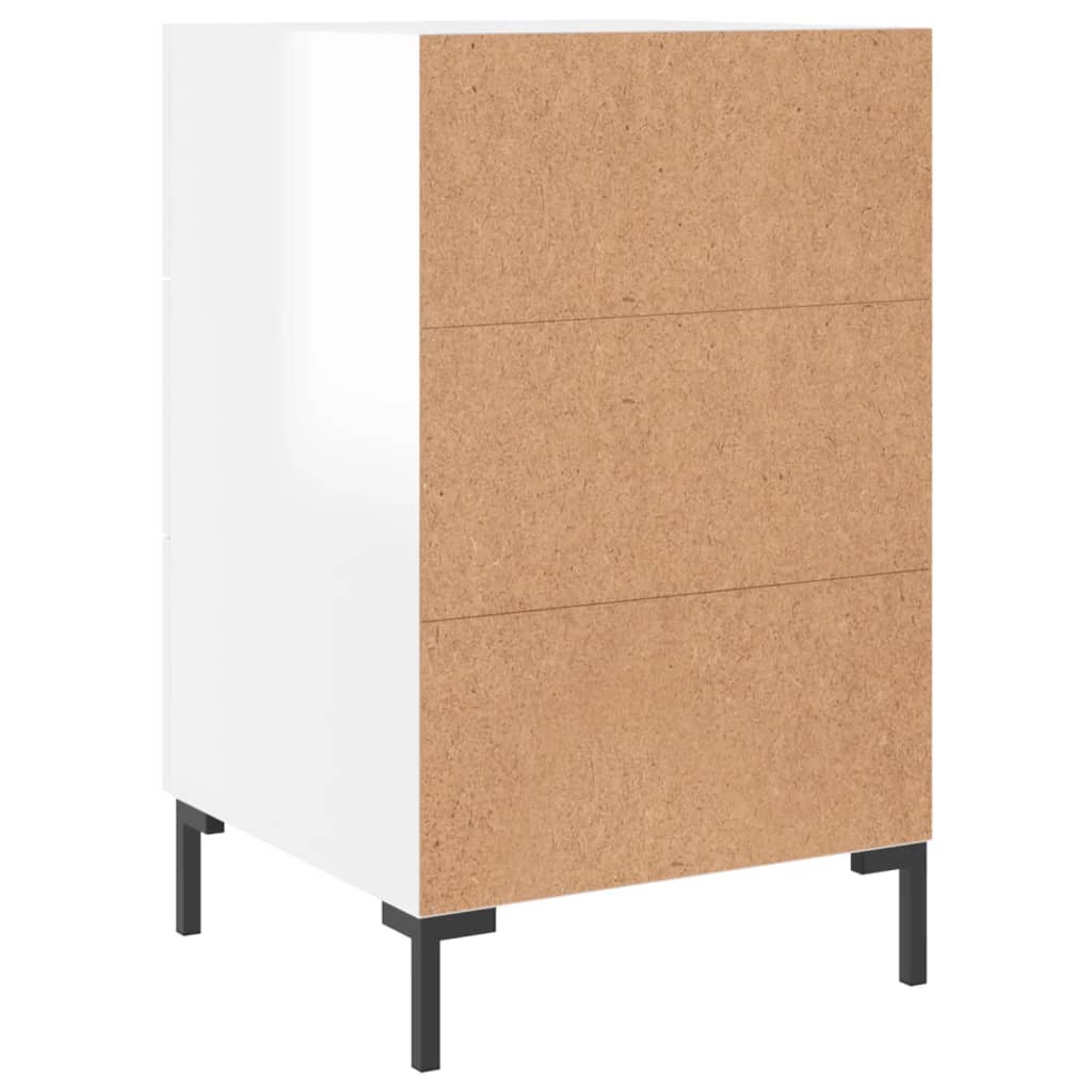 vidaXL Comodino Bianco Lucido 40x40x66 cm in Legno Multistrato