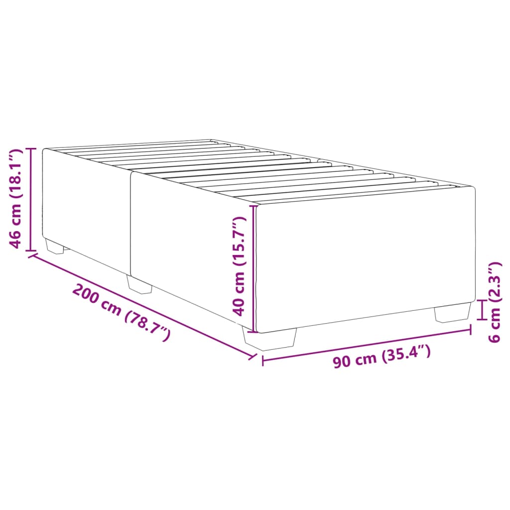 vidaXL Giroletto Grigio Scuro 90x200 cm in Tessuto