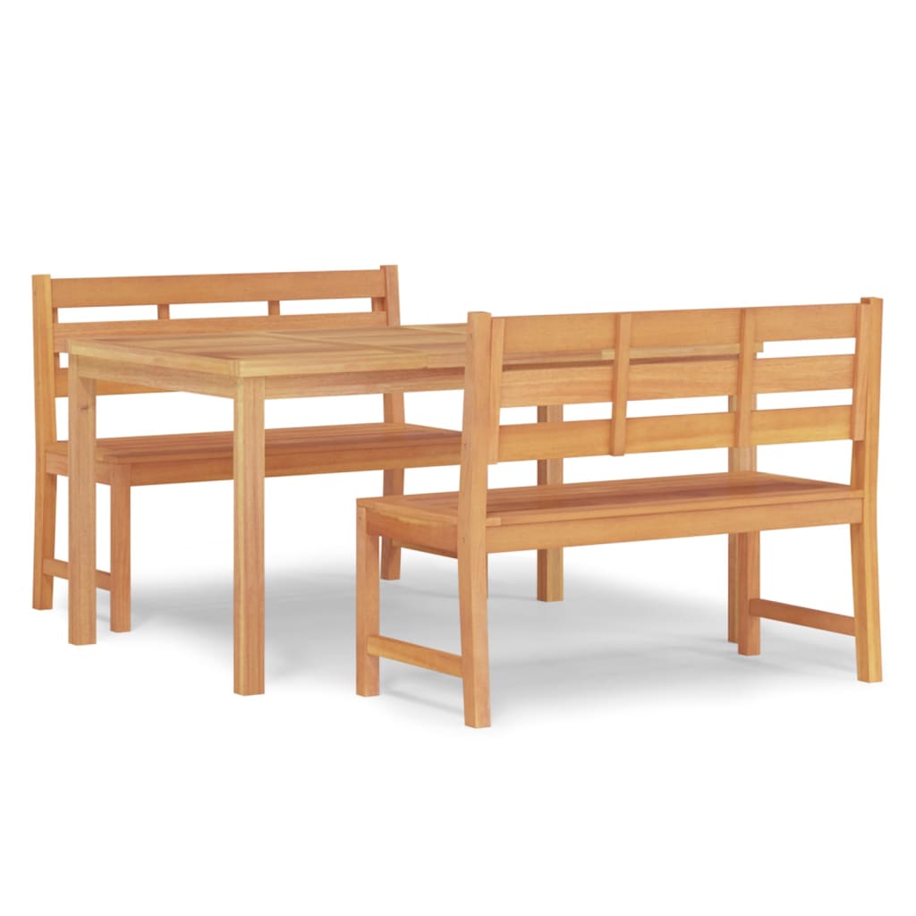 vidaXL Set da Pranzo per Giardino 3 pz in Legno Massello di Teak