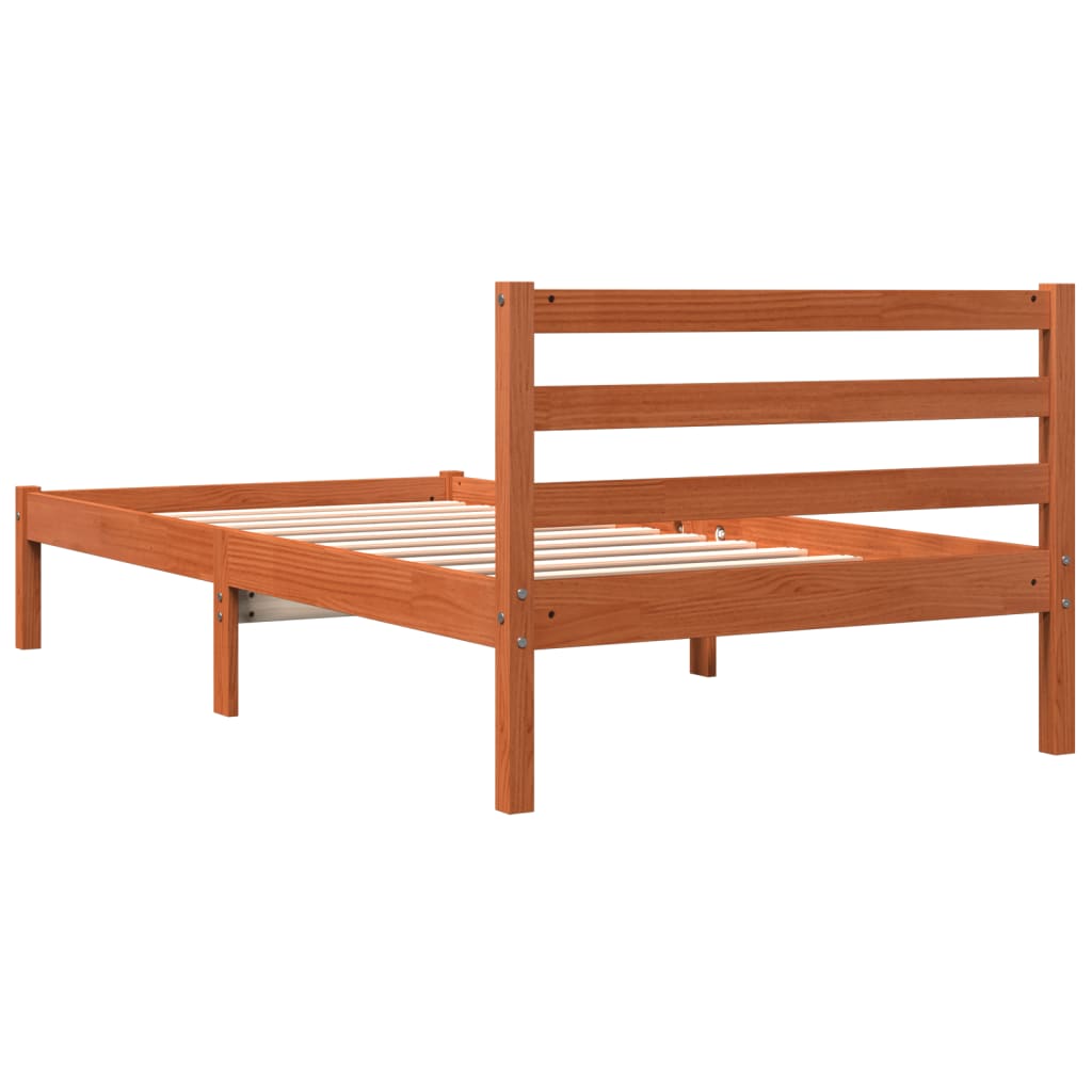 vidaXL Letto senza Materasso Marrone Cera 75x190 cm in Legno di Pino