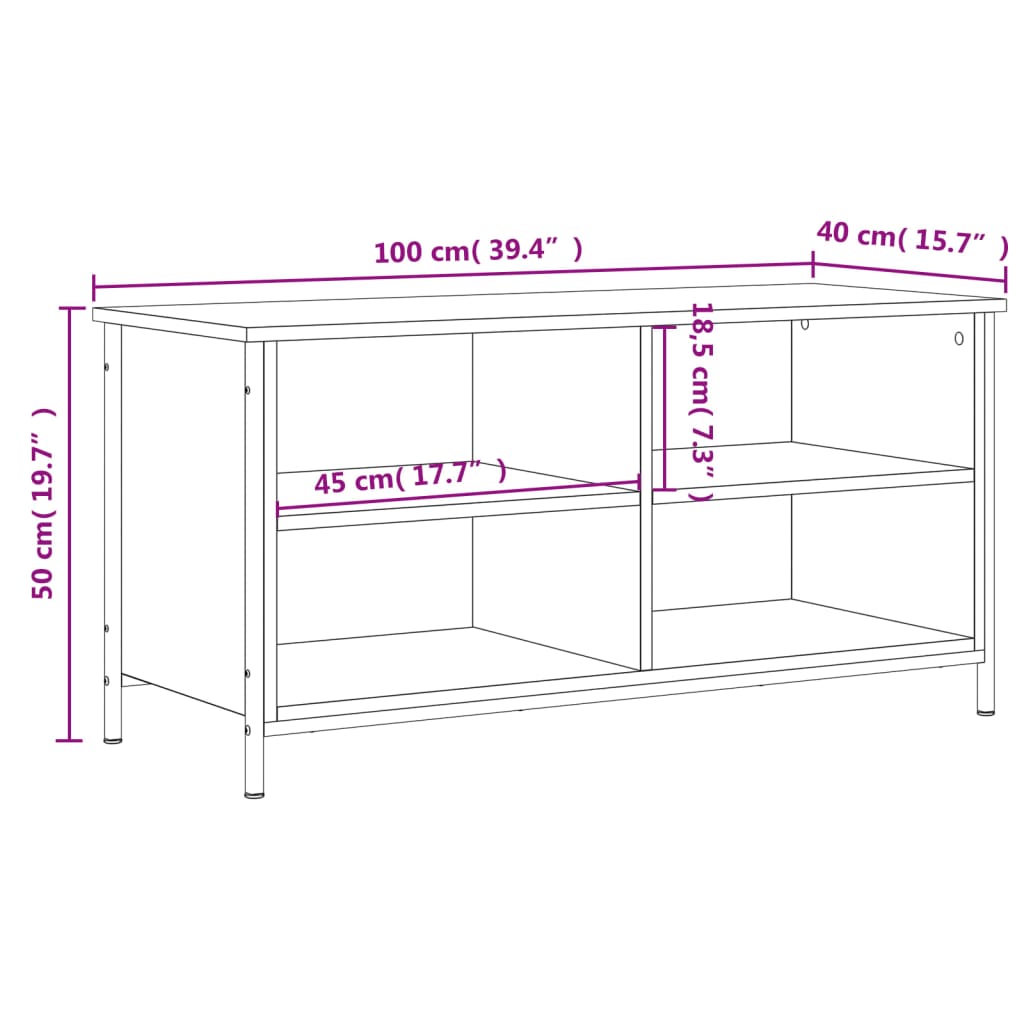 vidaXL Mobile Porta TV Grigio Sonoma 100x40x50 cm in Legno Multistrato