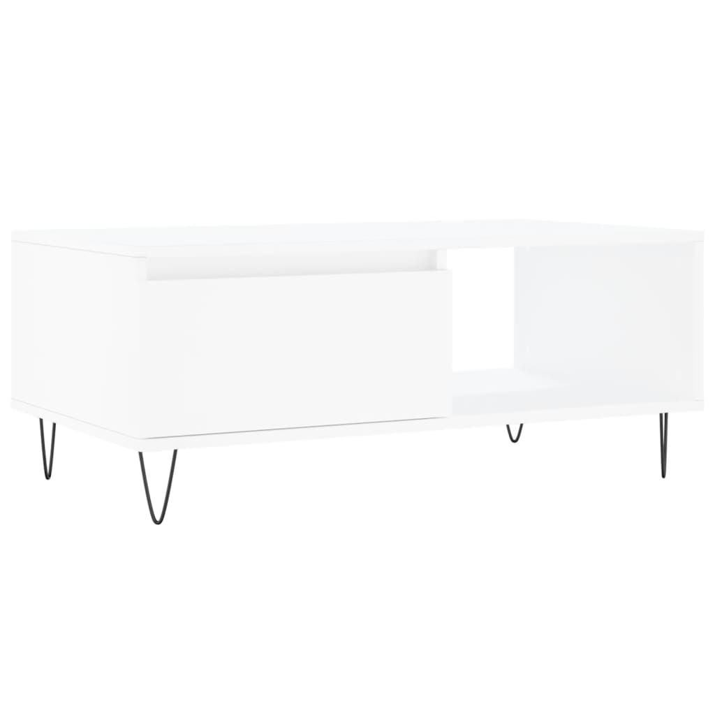 vidaXL Tavolino da Salotto Bianco 90x50x36,5 cm in Legno Multistrato