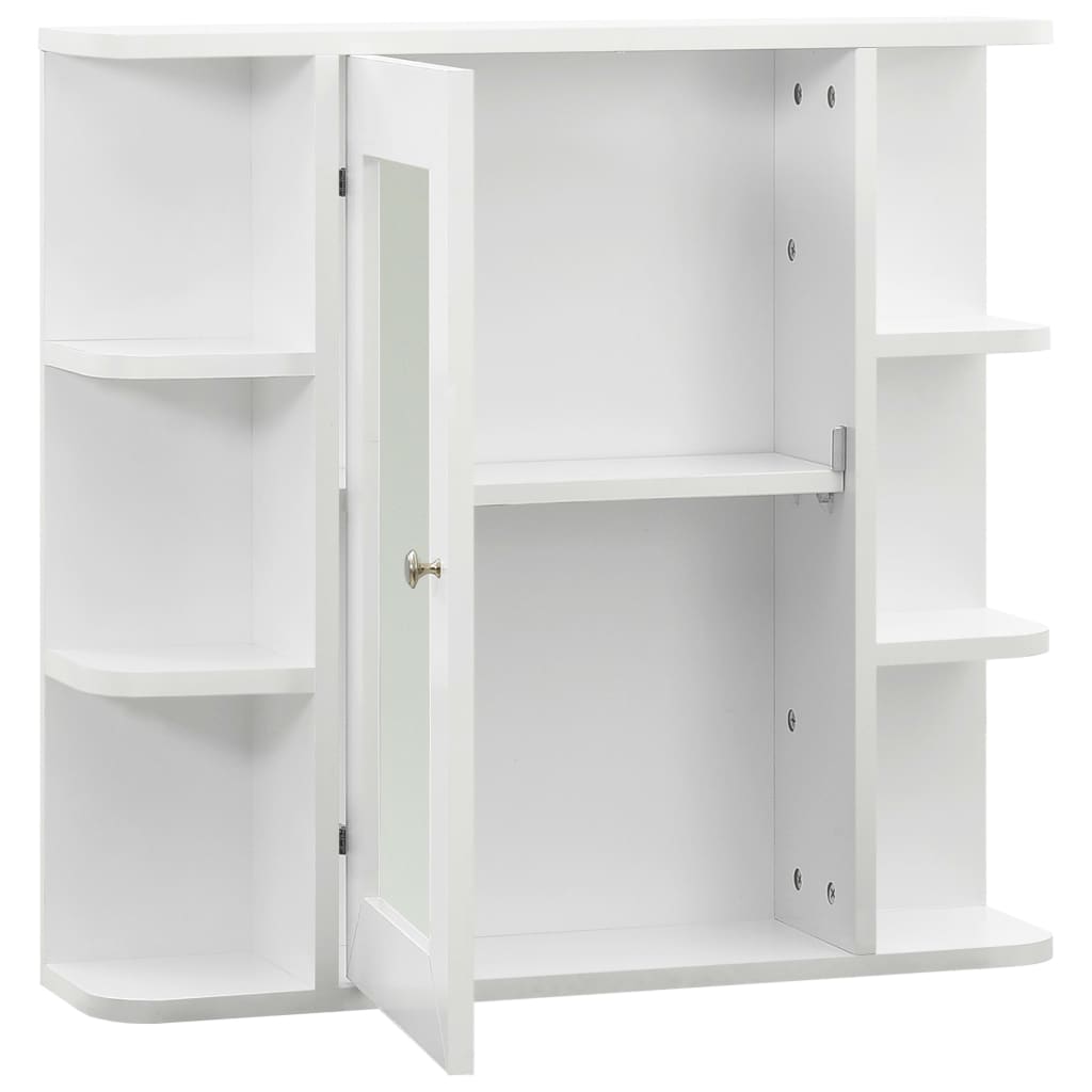 vidaXL Armadietto a Specchio Bianco 66x17x63 cm in MDF