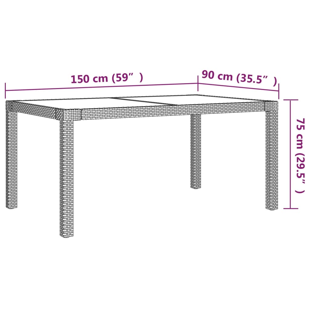 vidaXL Set da Pranzo per Esterni 7 pz con Cuscini in Polyrattan Grigio