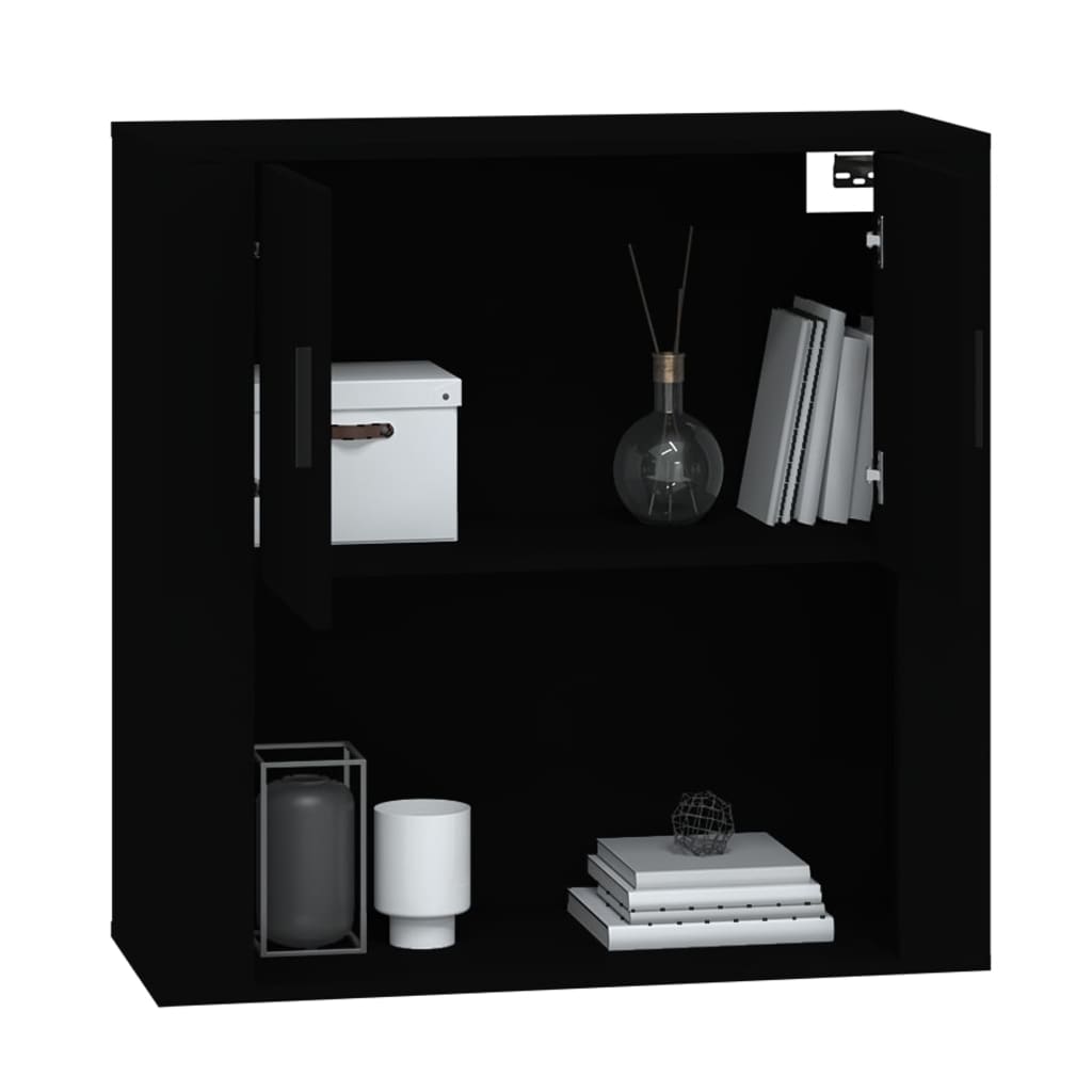 vidaXL Mobile a Parete Nero 80x33x80 cm in Legno Multistrato