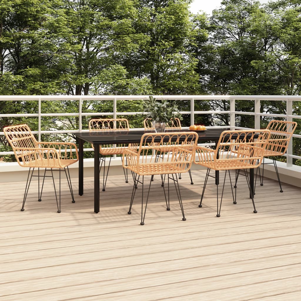 vidaXL Set da Pranzo da Giardino 7 pz in Polyrattan