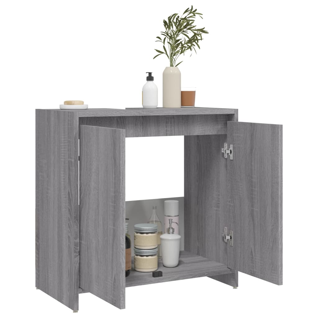 vidaXL Armadietto Bagno Grigio Sonoma 60x33x61 cm in Legno Multistrato